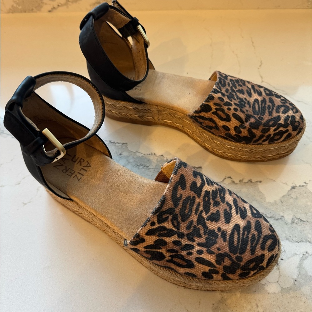 Naturalizer Espadrille Shoes with Brown and Black Animal Print